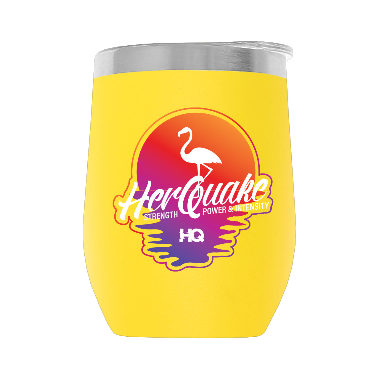 Herquake-Flamingo001 12oz WINE TUMBLER