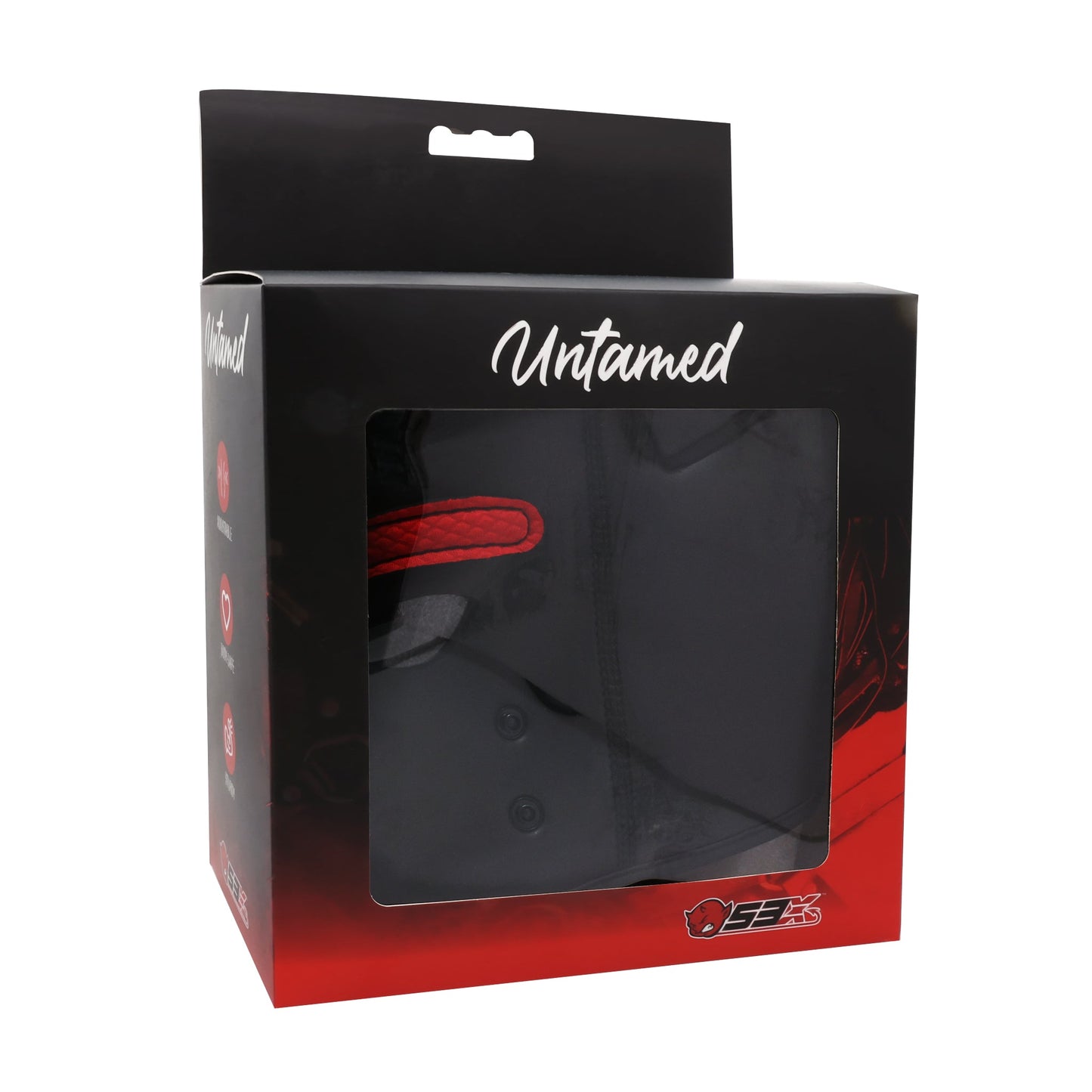 UNTAMED SML/MED SPANDEX DOG HOOD - BLK/RED