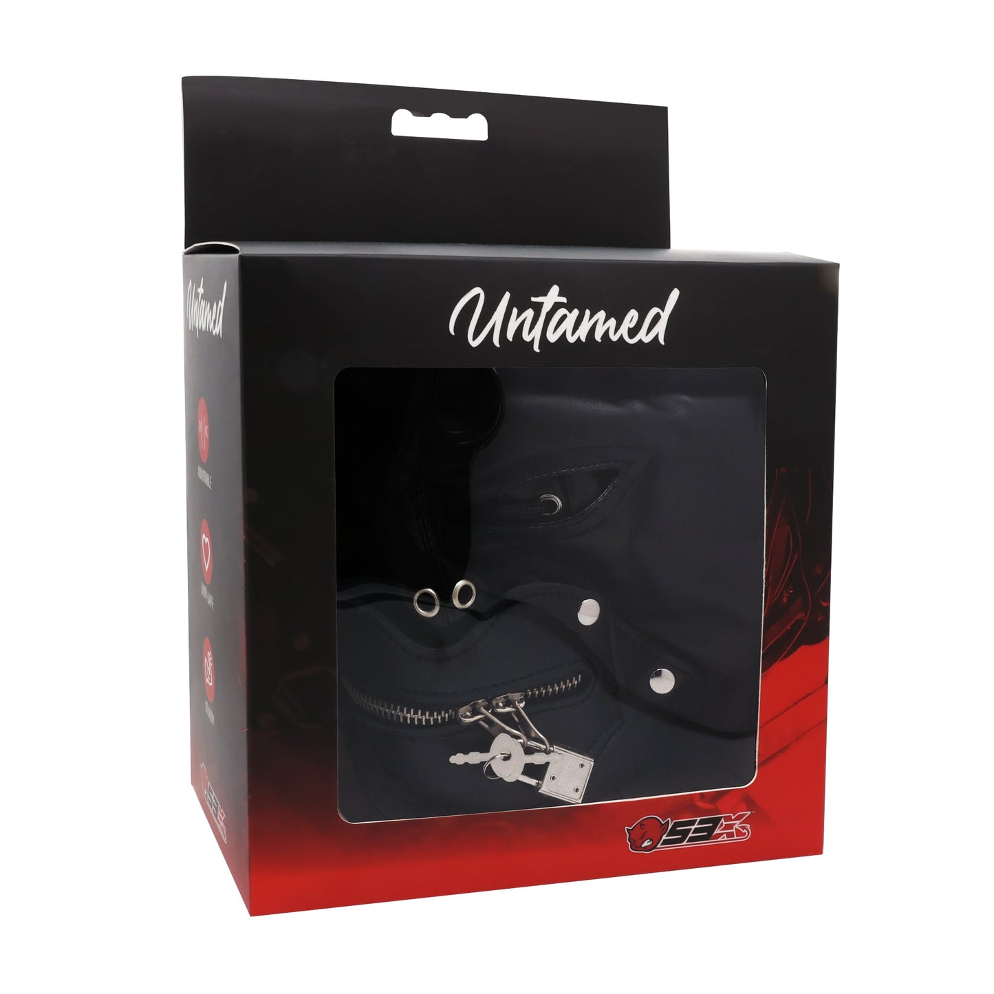 UNTAMED BLACK FAUX LEATHER STRAP HOOD