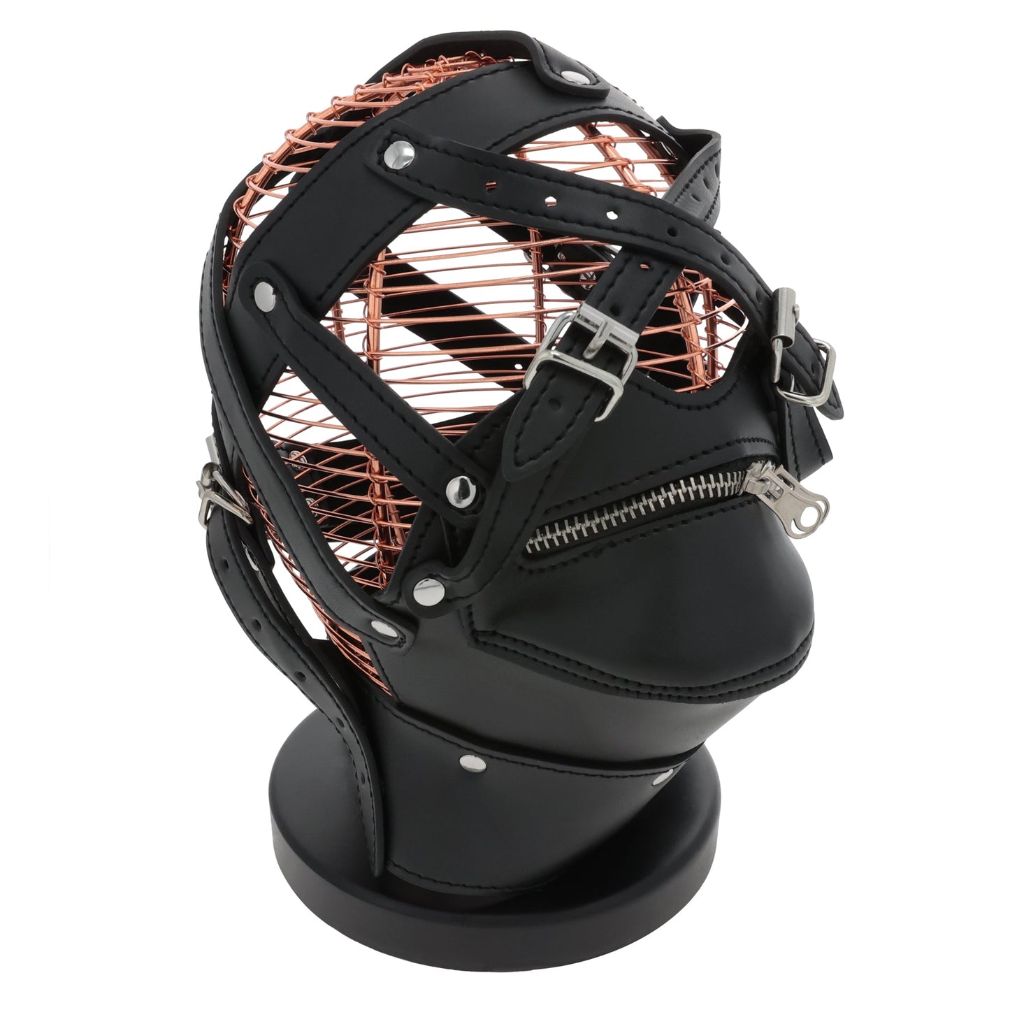UNTAMED BLACK PVC METAL ZIPPER DUNGEON MASK