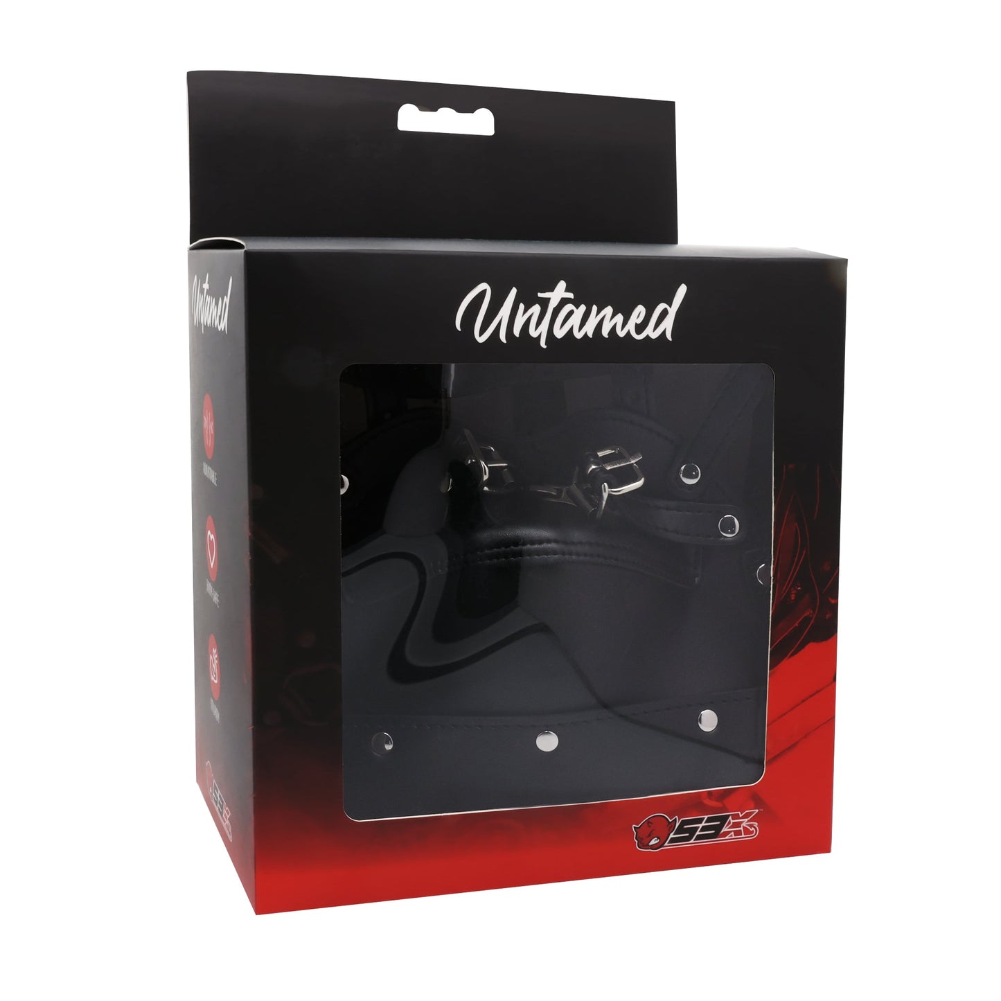 UNTAMED BLACK PVC METAL ZIPPER DUNGEON MASK