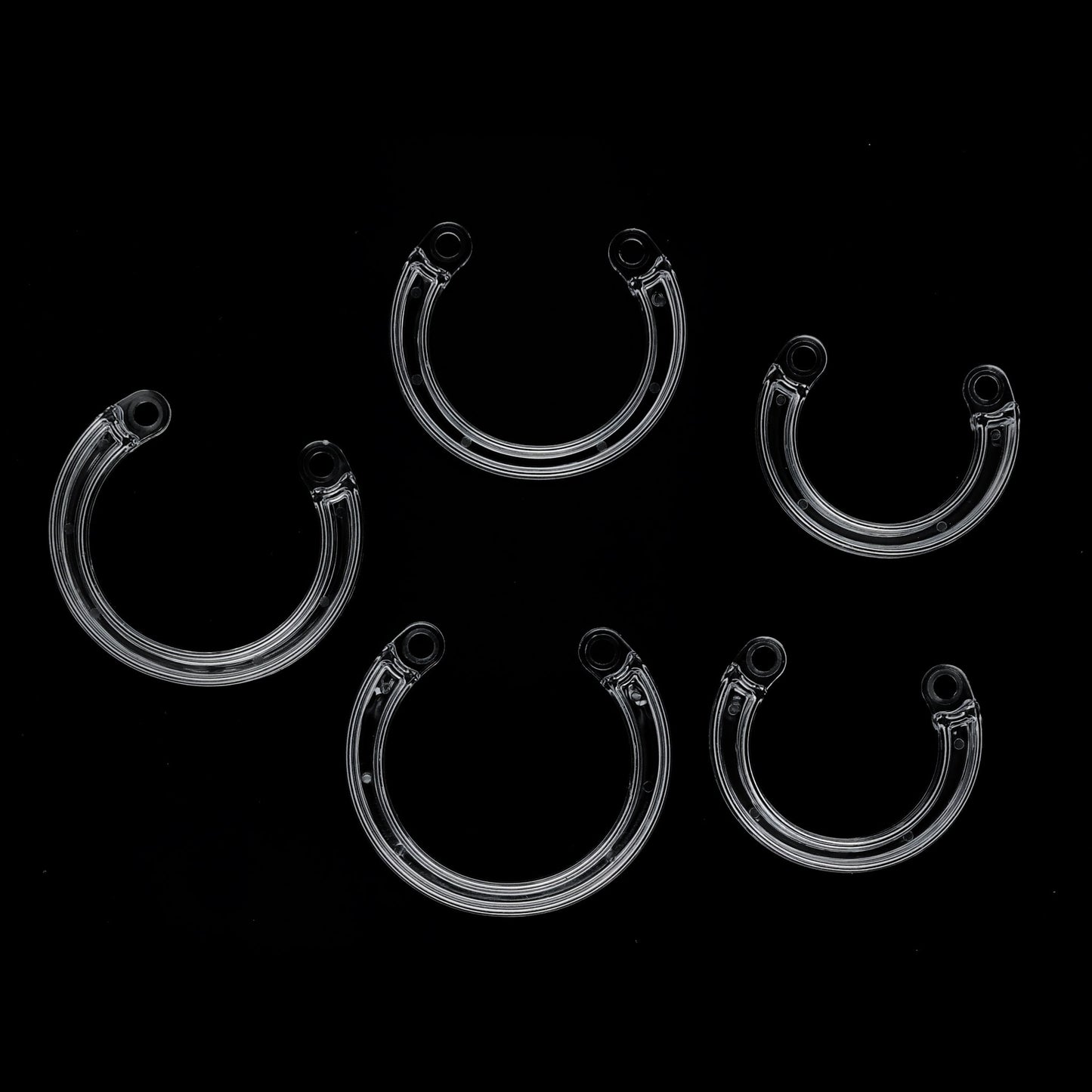 COCK CAGE W/ 5 RINGS:35/38/43/46/49MM