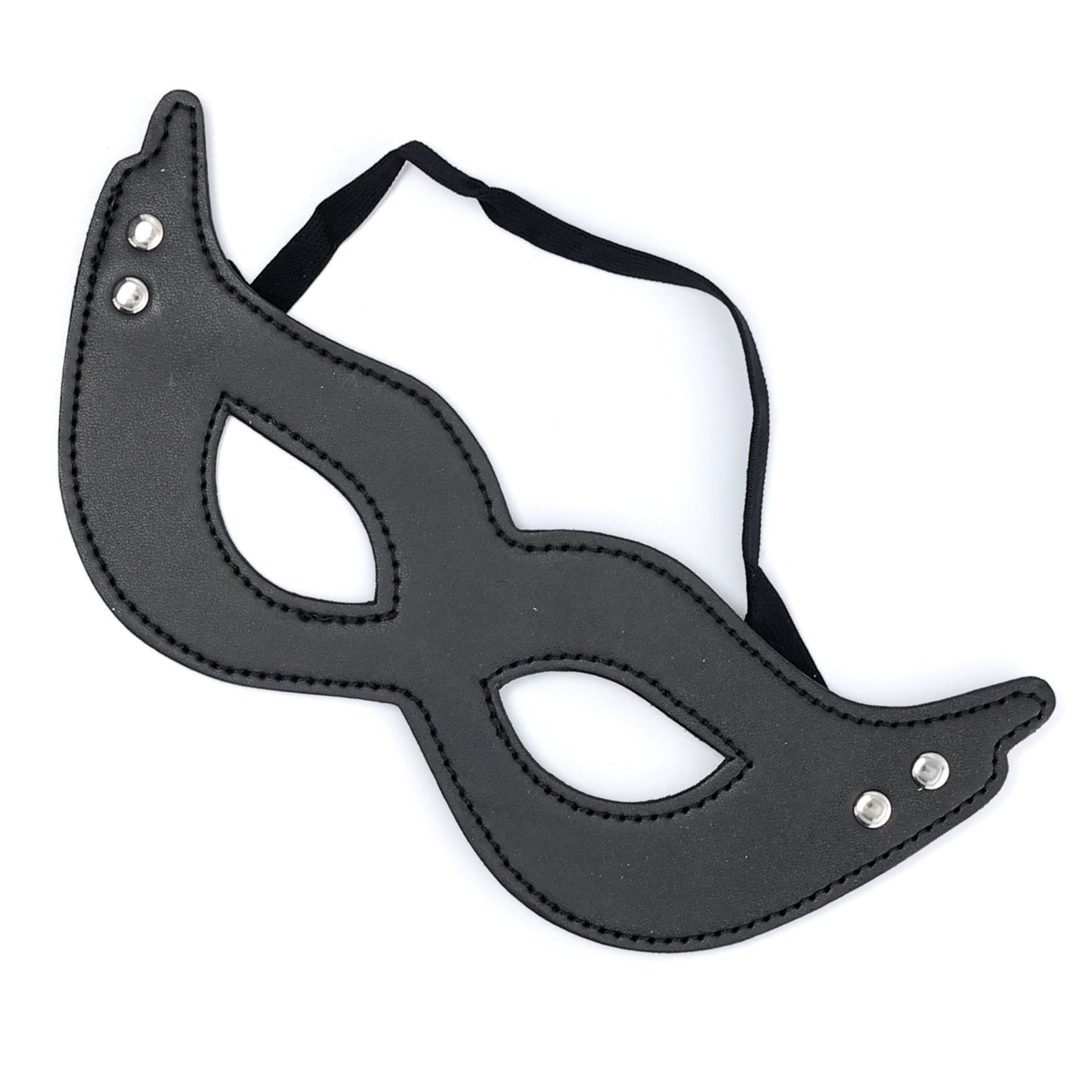 SEXCAPADES FAUX LEATHER CAT MASK W/ EARS