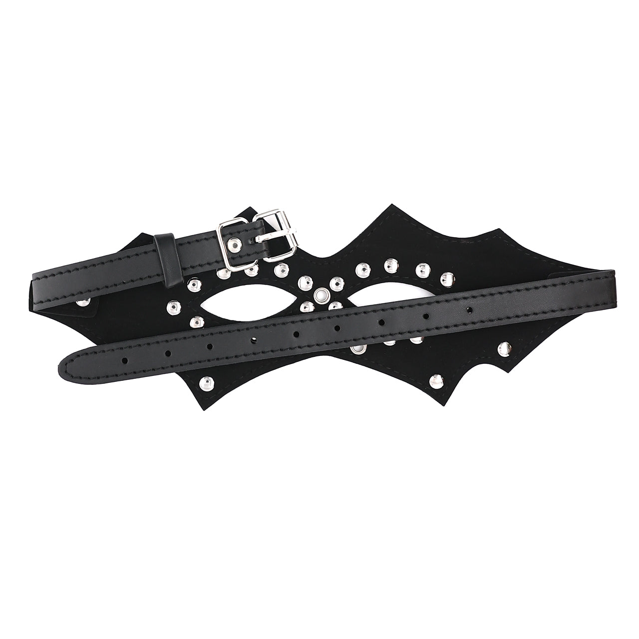 SEXCAPADES FAUX LEATHER STUDDED ADJUSTABLE FACE MASK
