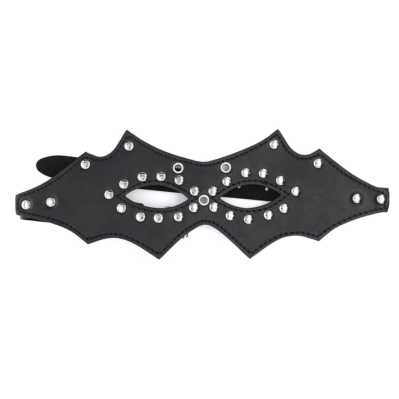 SEXCAPADES FAUX LEATHER STUDDED ADJUSTABLE FACE MASK