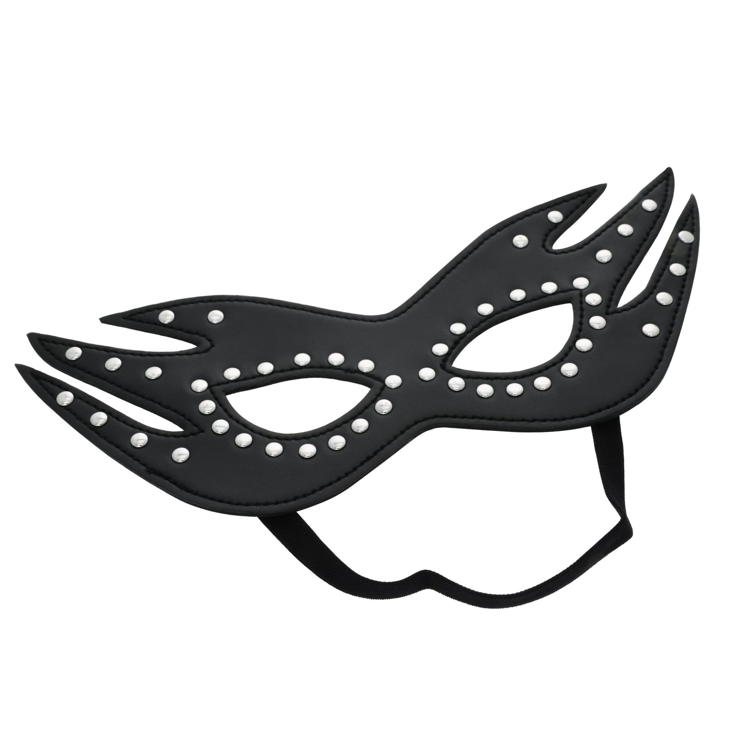 SEXCAPADES FAUX LEATHER STUDDES CAT EYE MASK