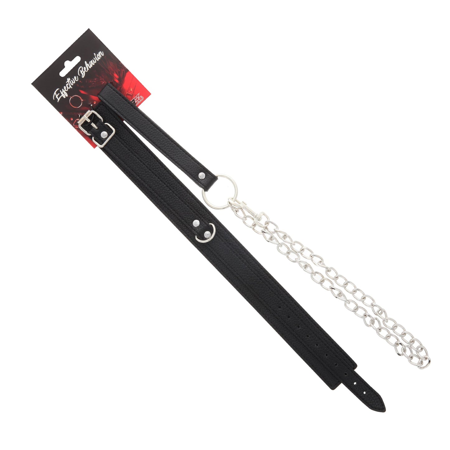 COLLAR BLACK PVC GRADED LEATHER PATTERN W/LEASH