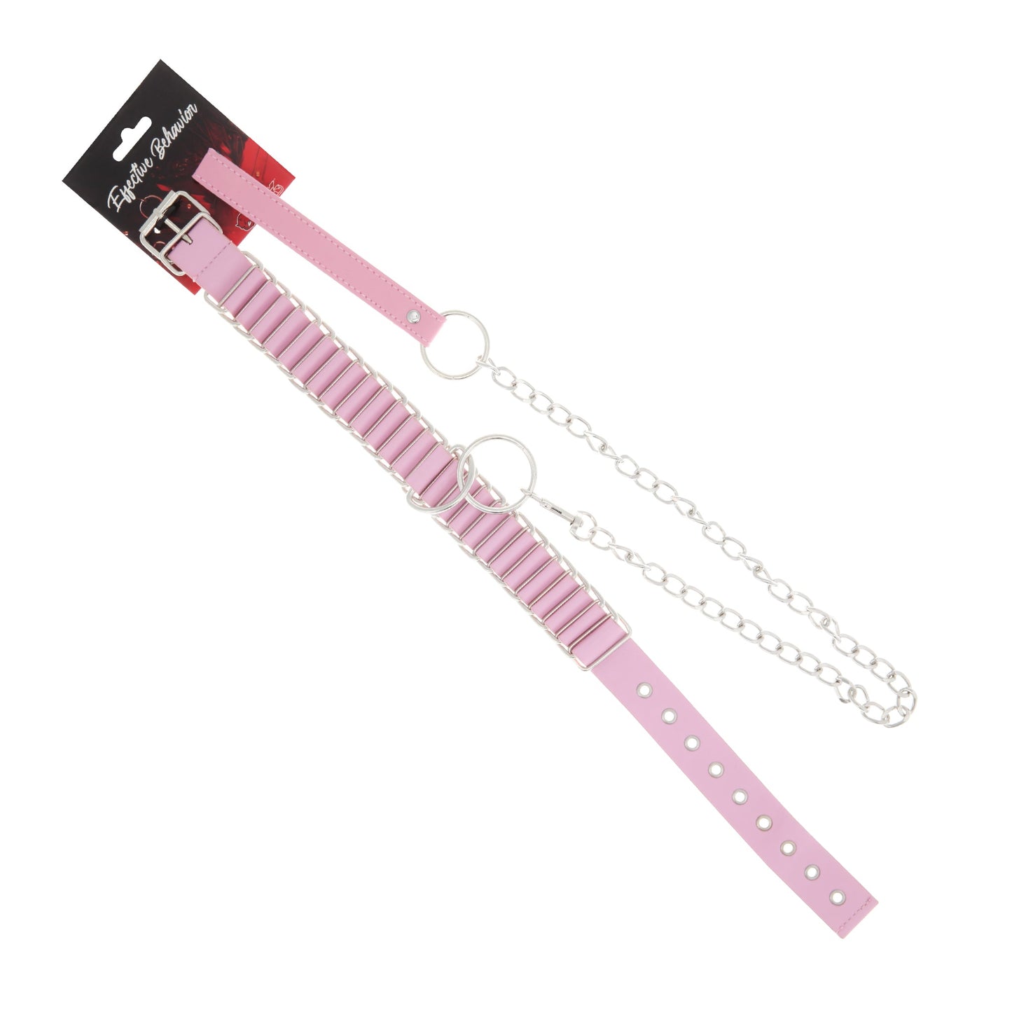 COLLAR BLACK /METAL W/LEASH
