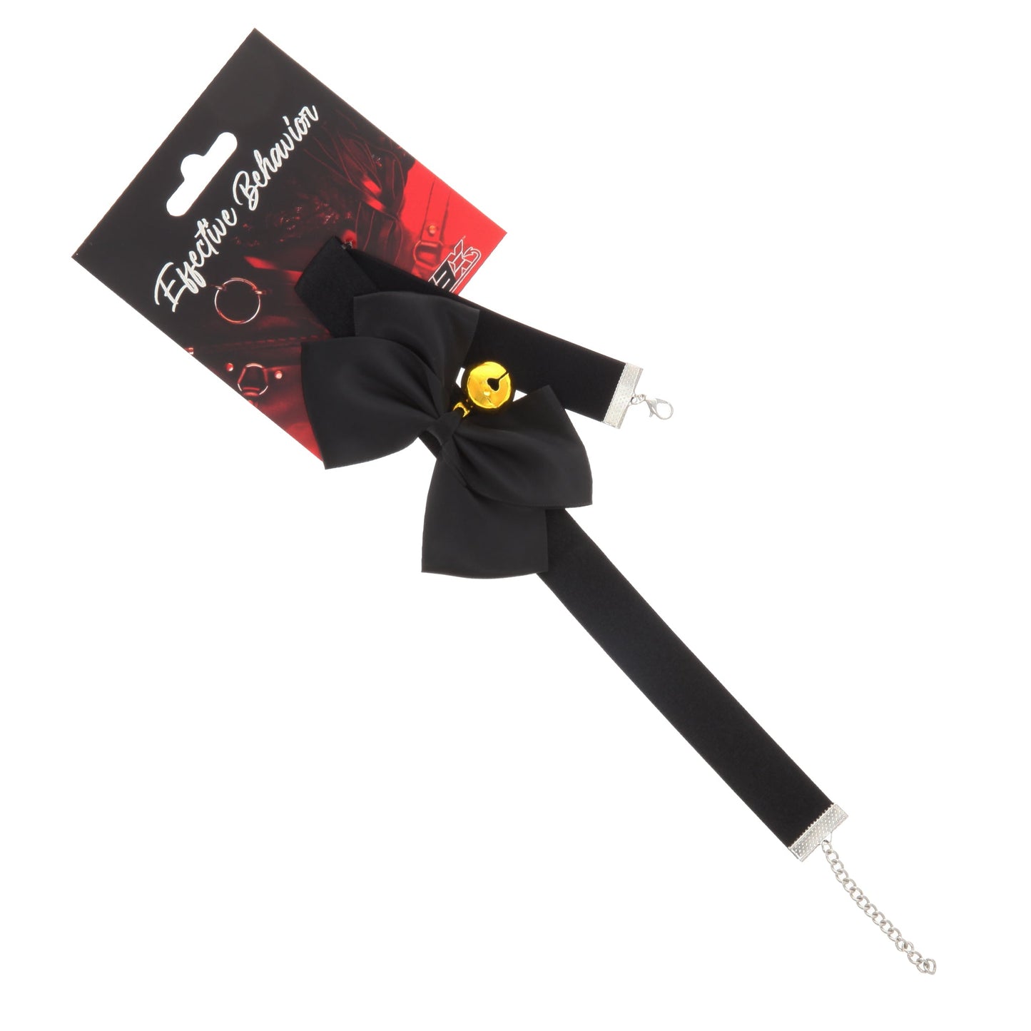 COLLAR BLACK SMALL CLOTH W/BOW AND BELL