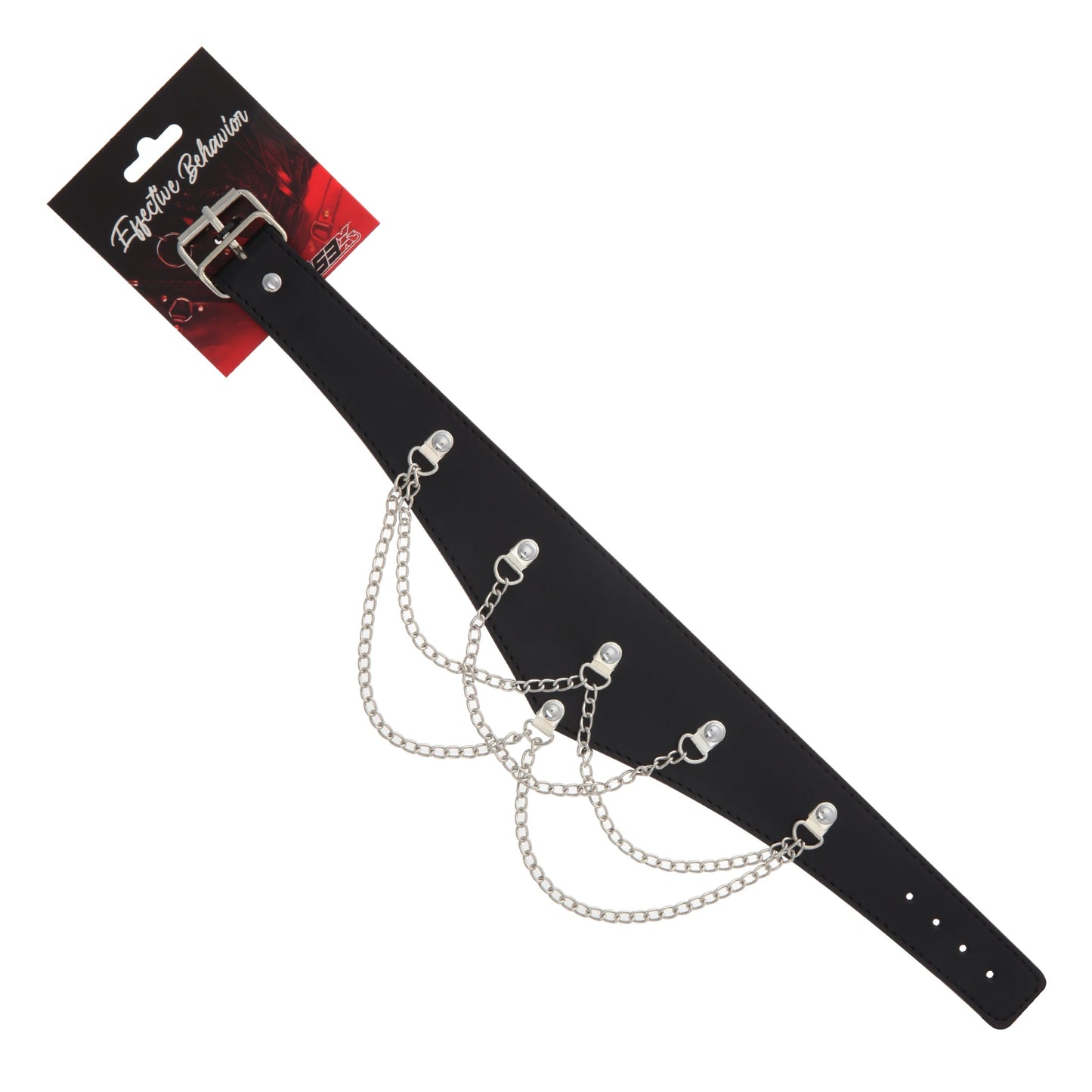 COLLAR RED W/HANGING CHAINS