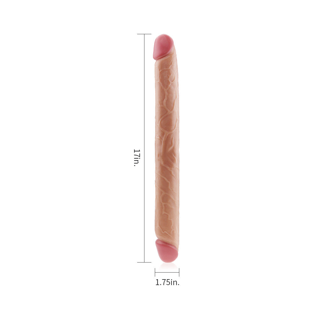 17" KINGSIZE REALISTIC SLIM ULTRA DOUBLE DILDO