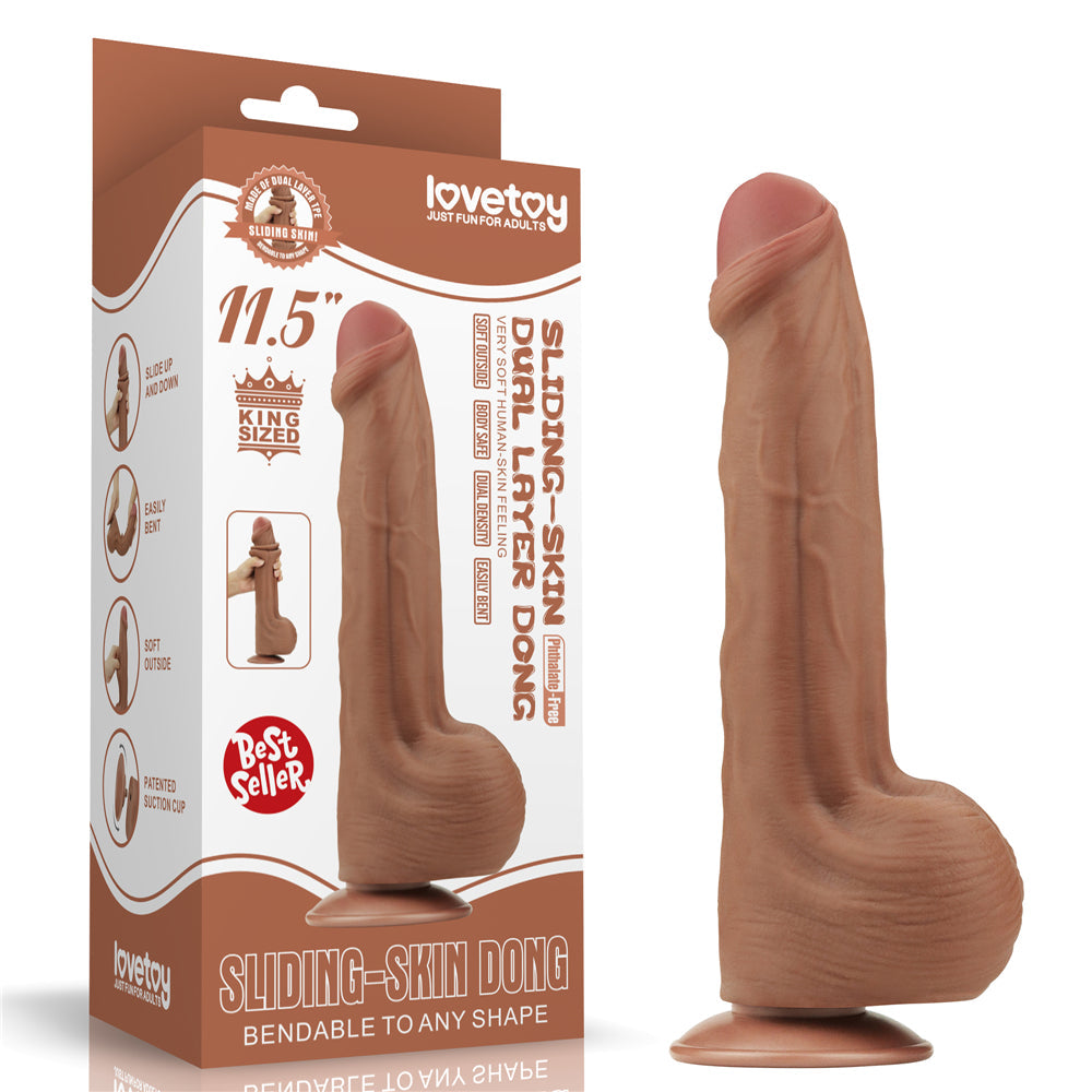 KING SIZED SLIDING SKIN DUAL LAYER DONG