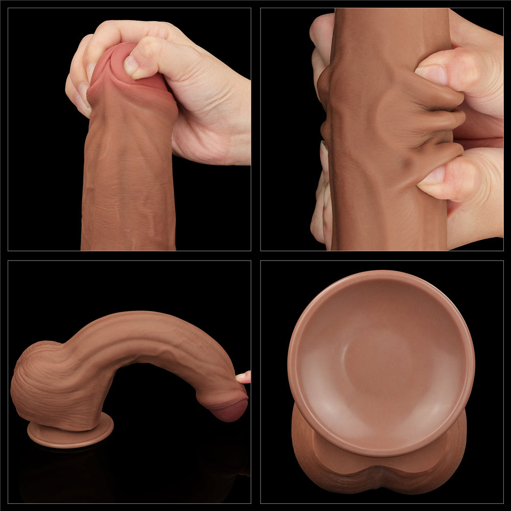 KING SIZED SLIDING SKIN DUAL LAYER DONG