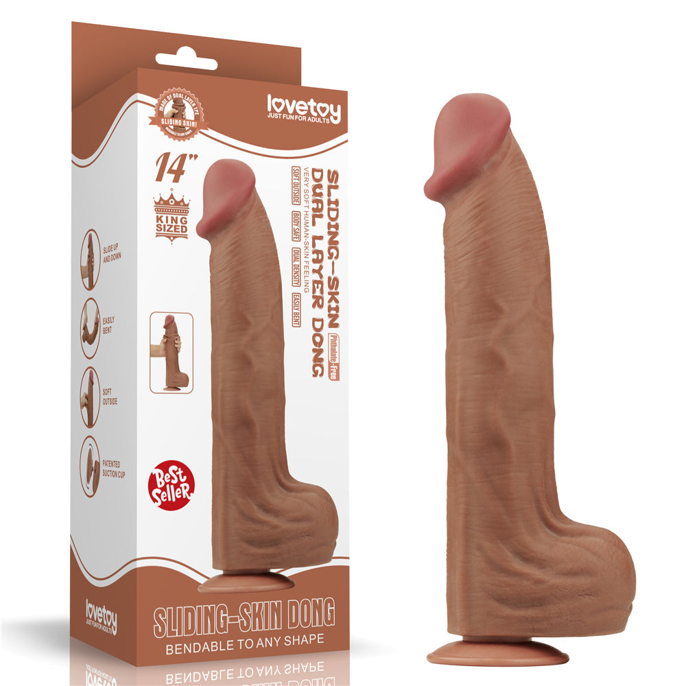 KING SIZED SLIDING SKIN DUAL LAYER DONG