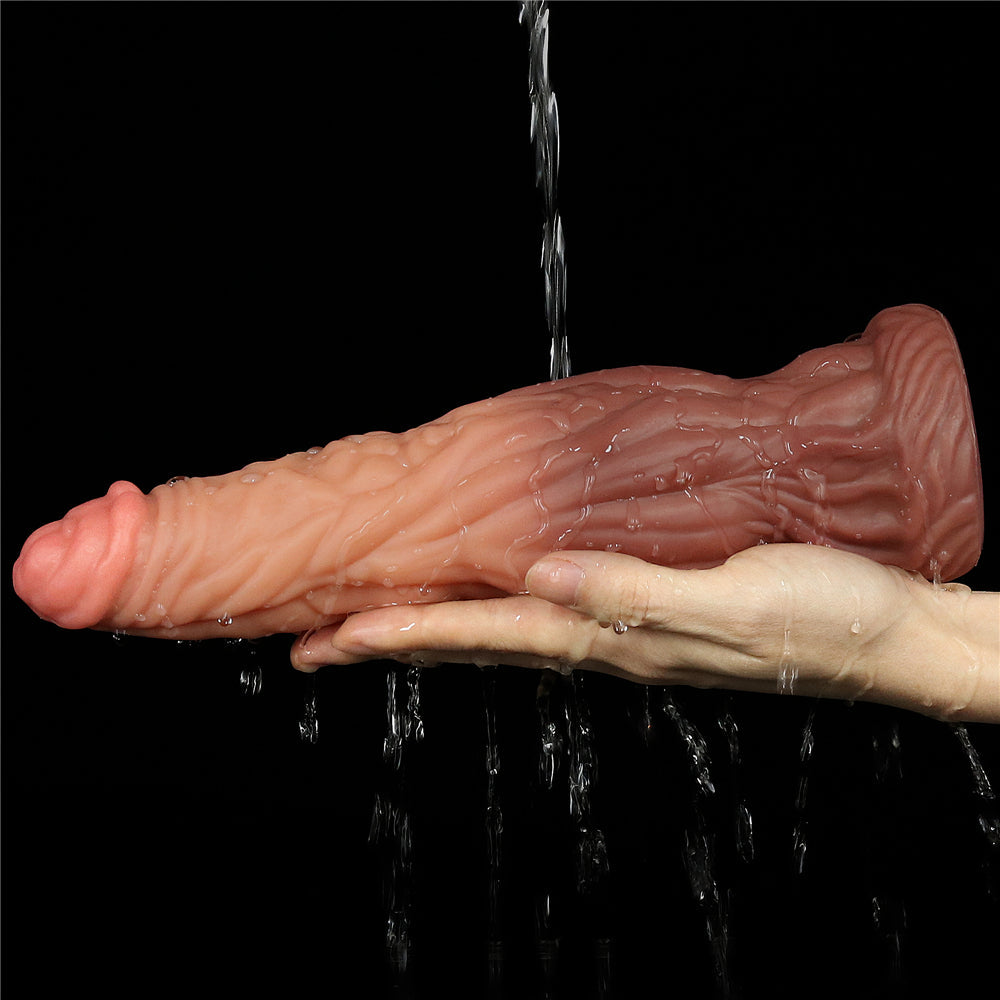 9.5IN DUAL LAYERED PLATINUM SILICONE COCK