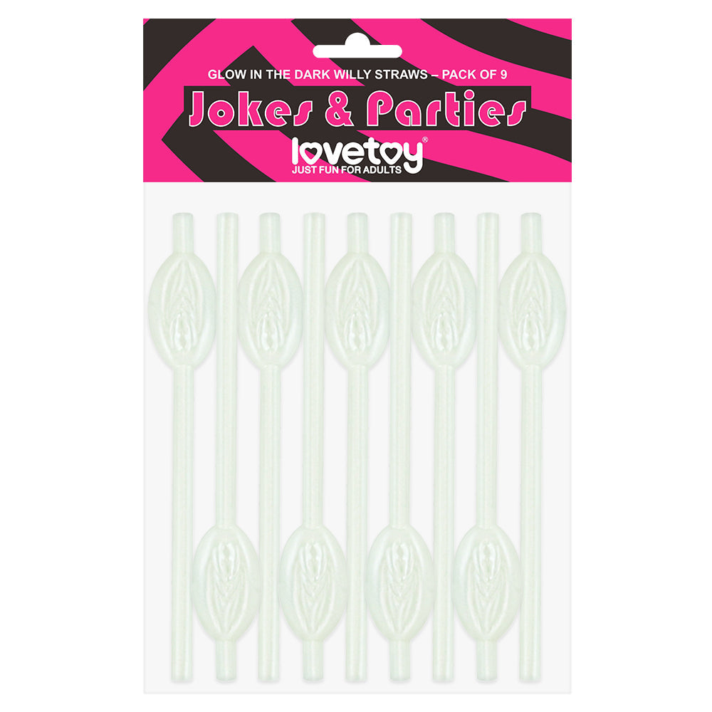 GITD PUSSY STRAWS-PACK OF 9