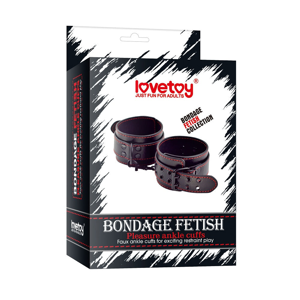 BONDAGE FETISH PLEASURE ANKLE CUFFS BLACK
