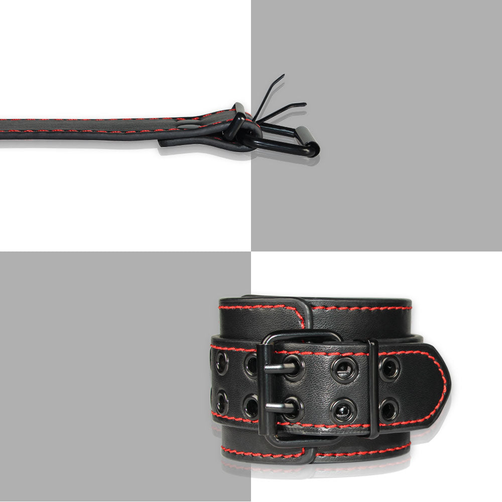 BONDAGE FETISH PLEASURE ANKLE CUFFS BLACK