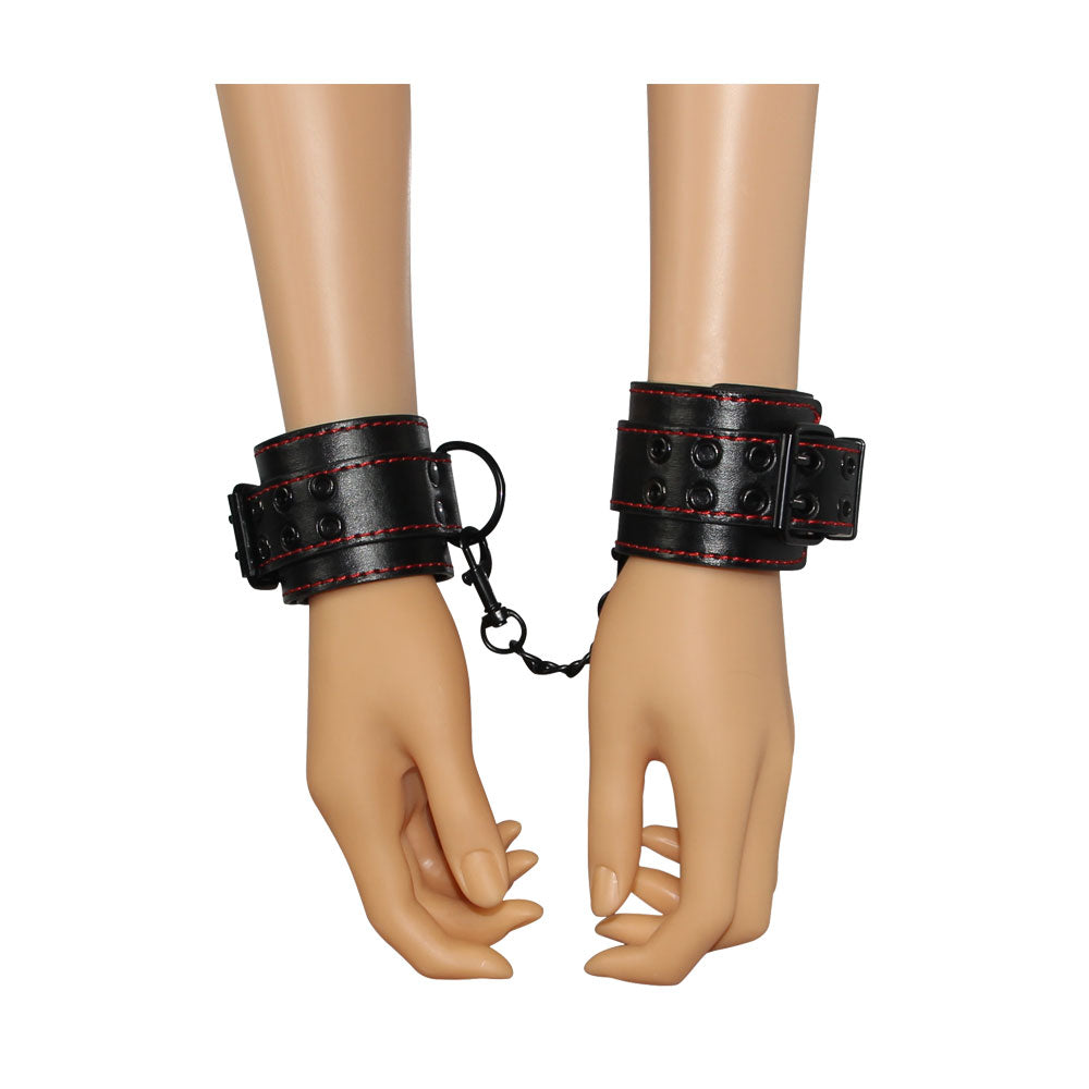 BONDAGE FETISH PLEASURE HANDCUFFS BLACK