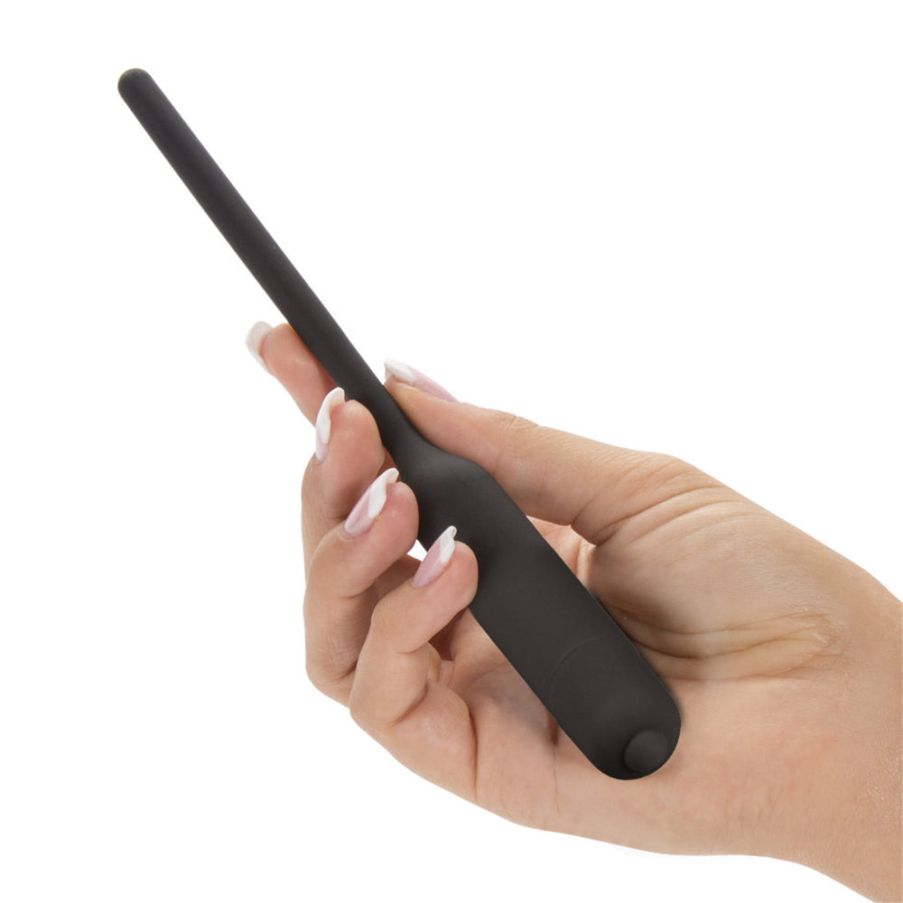 SILICONE VIBRATING URETHRAL DILATOR BLACK