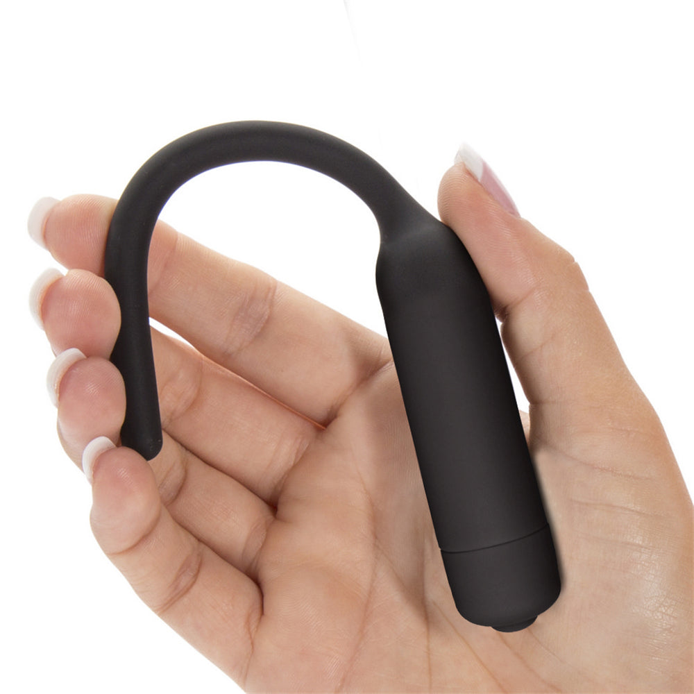 SILICONE VIBRATING URETHRAL DILATOR BLACK