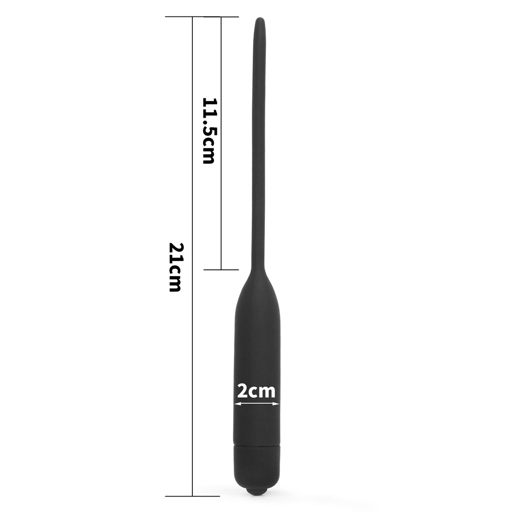 SILICONE VIBRATING URETHRAL DILATOR BLACK