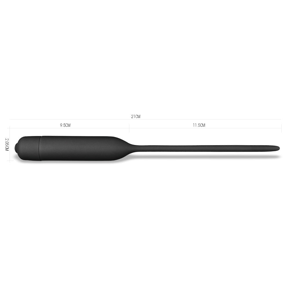SILICONE VIBRATING URETHRAL DILATOR BLACK