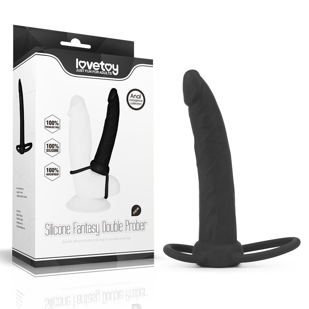 SILICONE FANTASY DOUBLE PROBER BLACK
