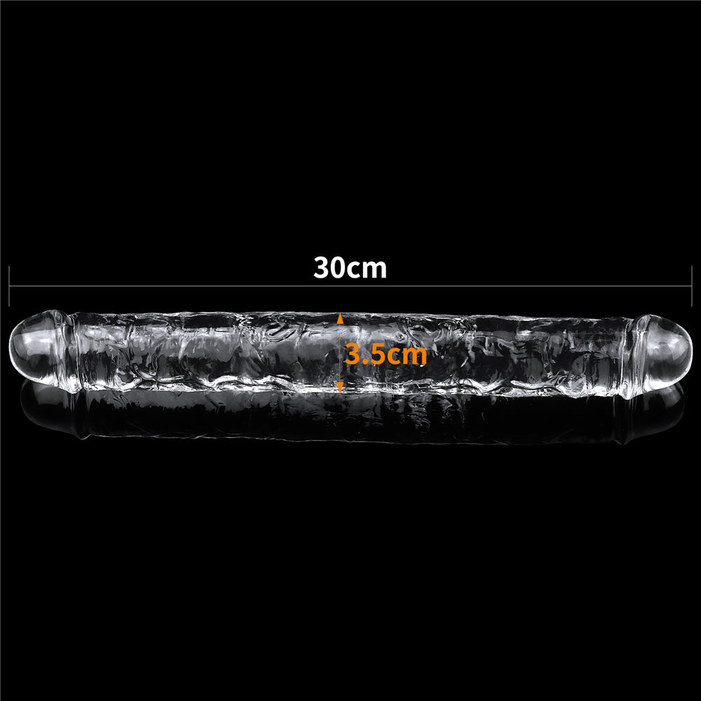 12" FLAWLESS CLEAR DOUBLE DILDO