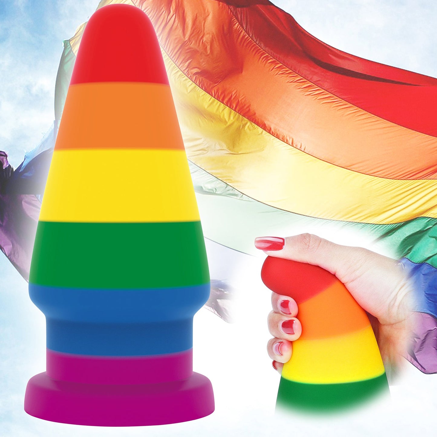 6" PRIDE RAINBOW ANAL PLUG