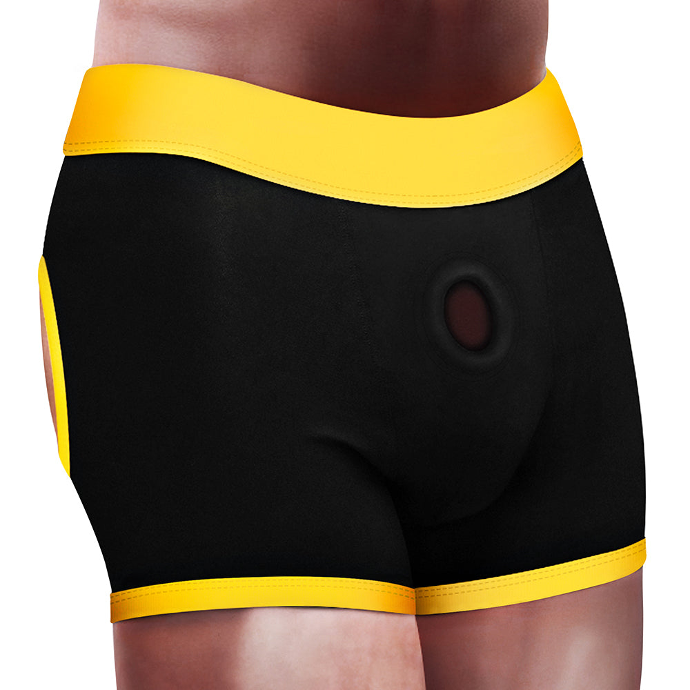 INGEN UNISEX HORNY STRAPON SHORTS BLACK/YELLOW