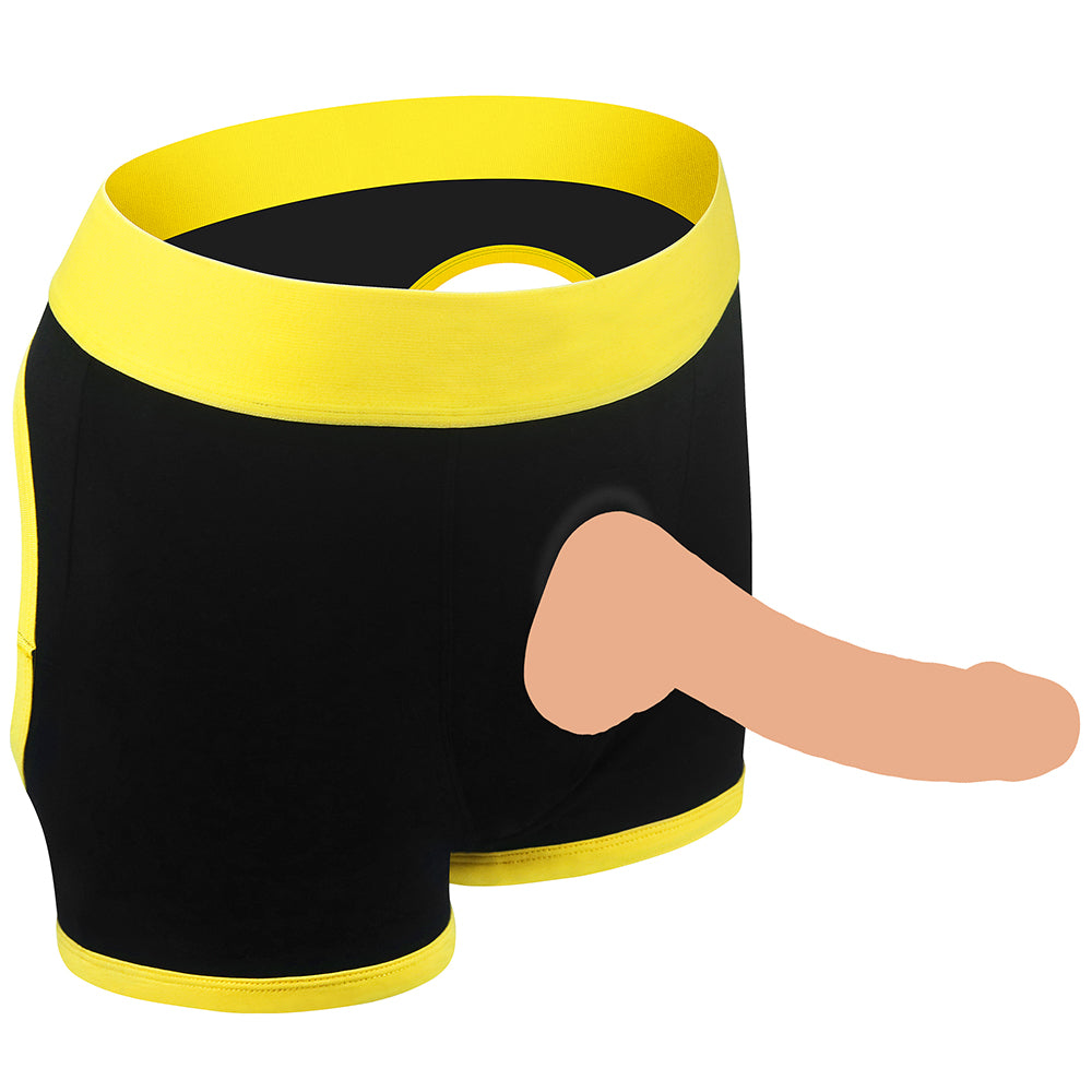 INGEN UNISEX HORNY STRAPON SHORTS BLACK/YELLOW