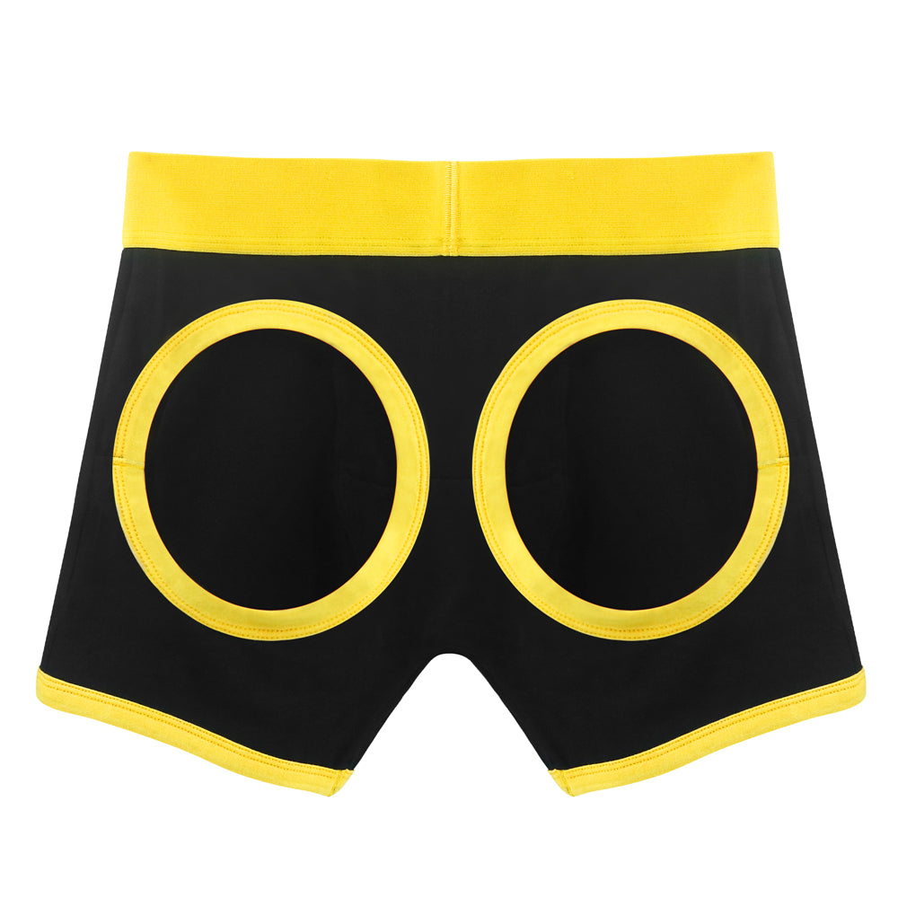 INGEN UNISEX HORNY STRAPON SHORTS BLACK/YELLOW