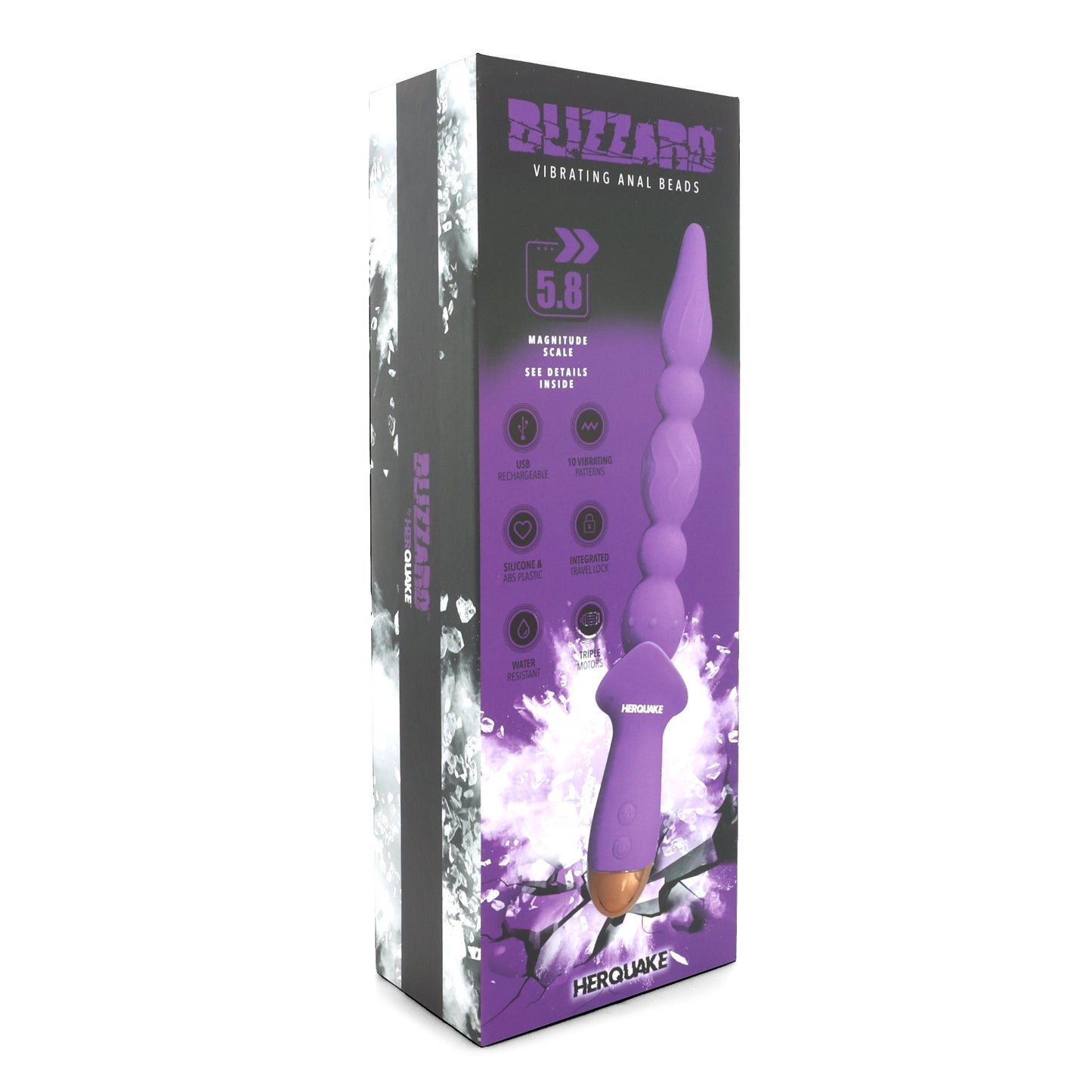 Extra Strong Vibrating Anal Beads - The Blizzard