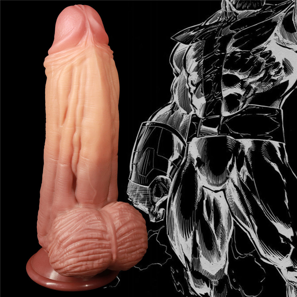 10IN KING SIZED DUAL LAYERED PLATINUM SILICONE COCK