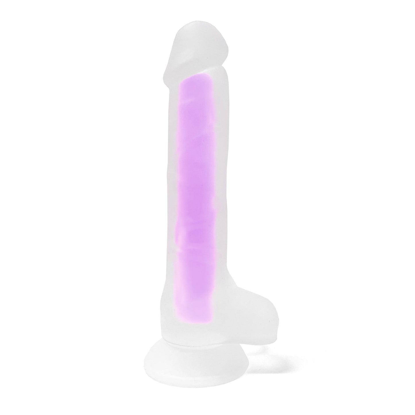 Glow-In-The-Dark Dick with Balls, Suction Cup Dildo - Night Lights