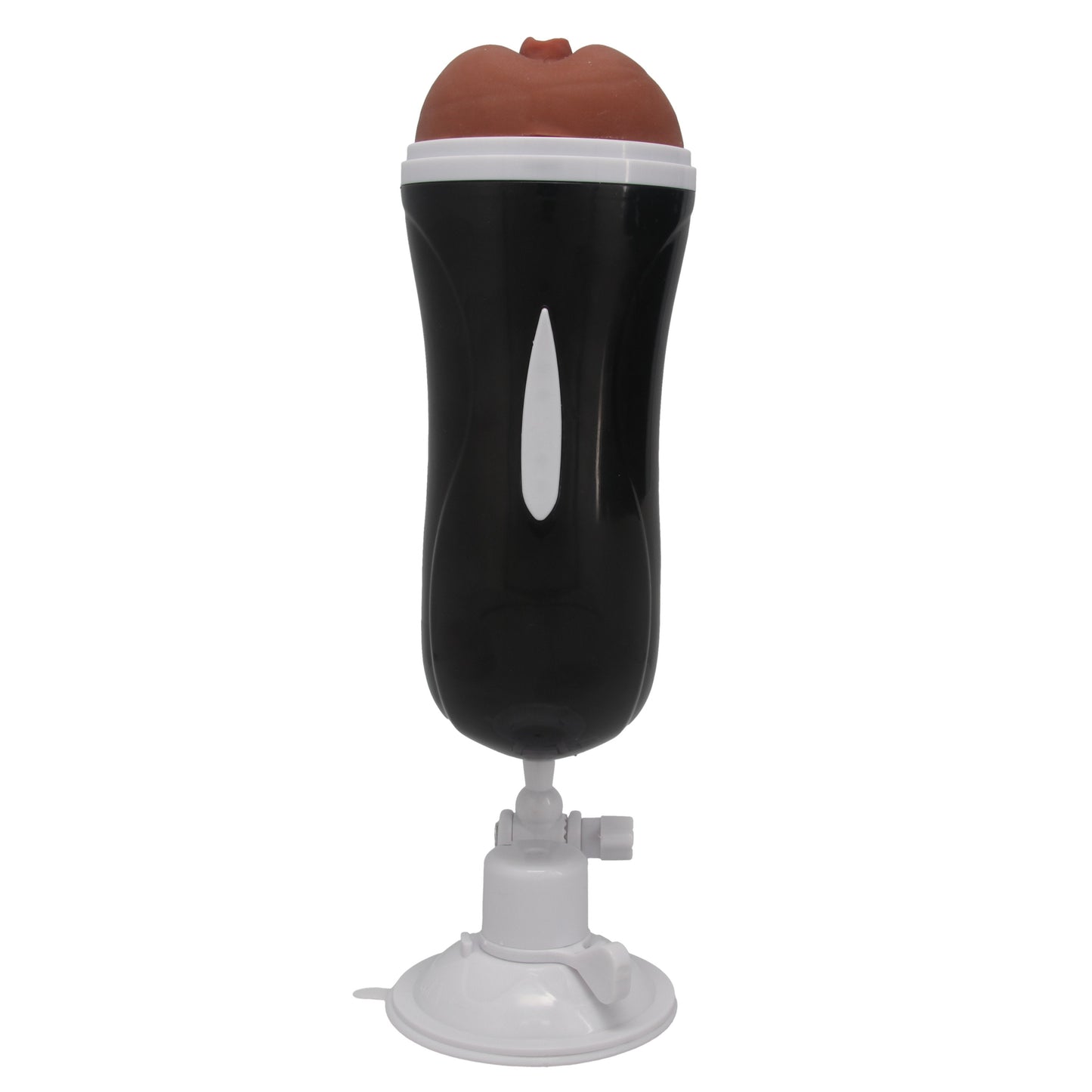 Double Trouble Male Masturbator with Suction Cup Brown