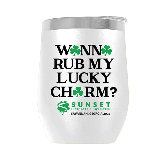 LUCKYCHARM003-2025 12oz WINE TUMBLER - WHITE
