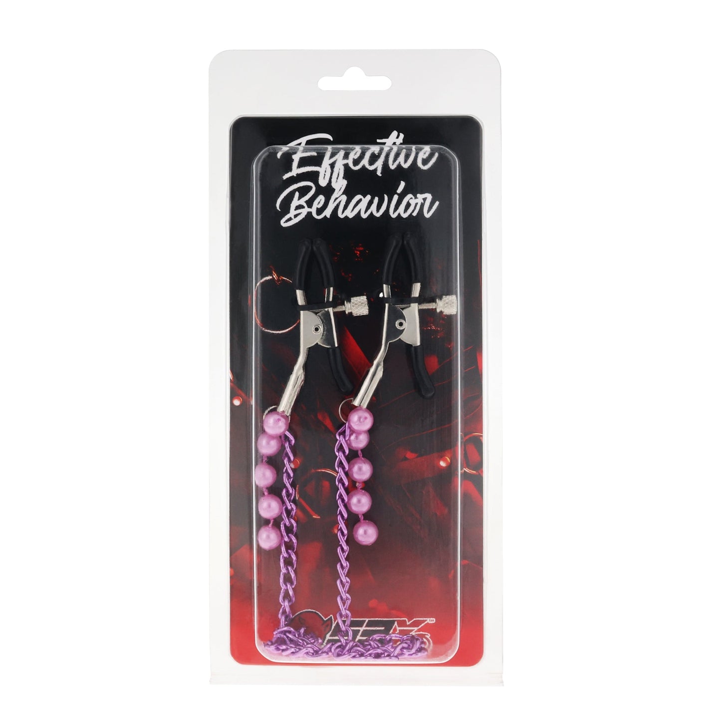 EFFECTIVE BEHAVIOR PURPLE METAL AND BEADED ADJUSTABLE NIPPLE CLAMPS