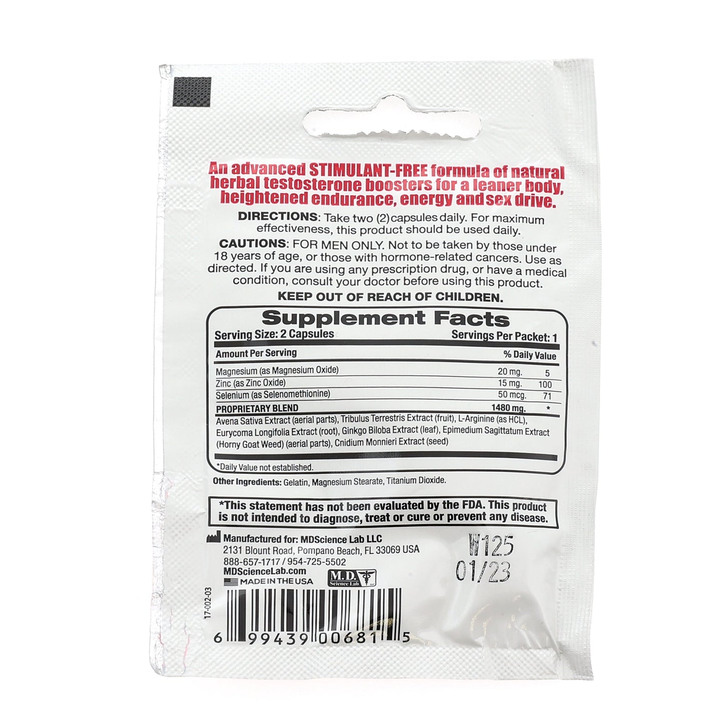 Max Testosterone Single Pill