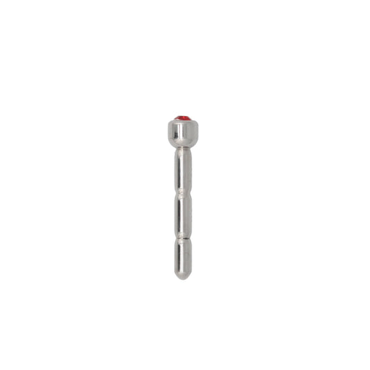 URETHRAL STAINLESS 2.5IN SOLID WITH JEWELED END RED
