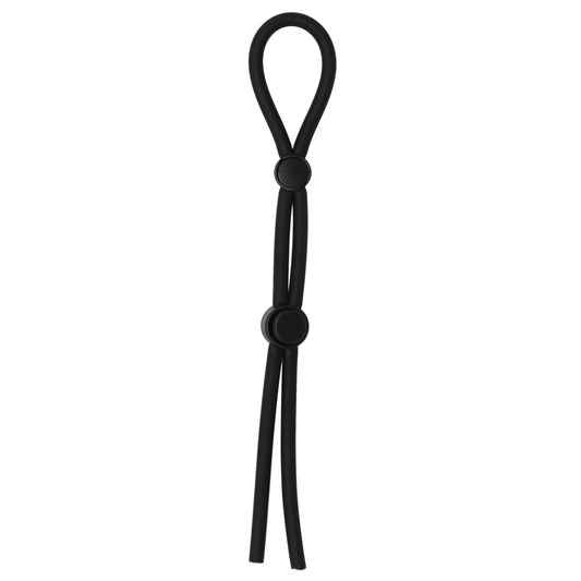 Lariat Double Barrel Adjustable Lasso Cock Ring - Black